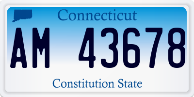 CT license plate AM43678