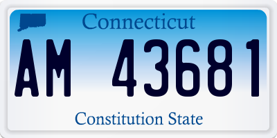 CT license plate AM43681
