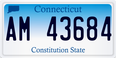 CT license plate AM43684