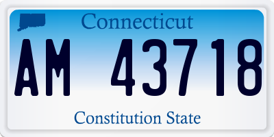 CT license plate AM43718