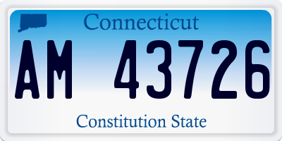 CT license plate AM43726