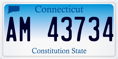 CT license plate AM43734
