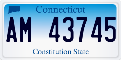 CT license plate AM43745