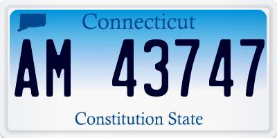 CT license plate AM43747