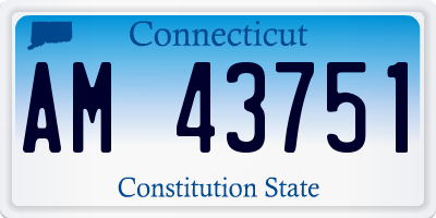 CT license plate AM43751