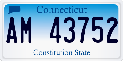 CT license plate AM43752