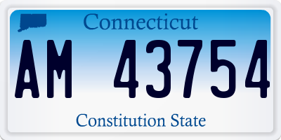 CT license plate AM43754