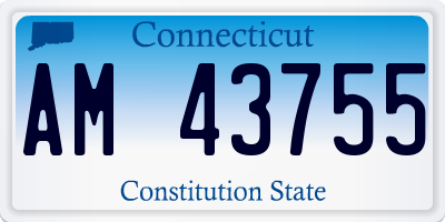 CT license plate AM43755
