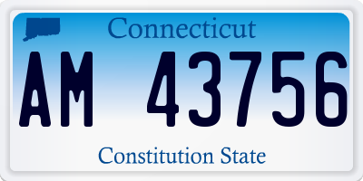 CT license plate AM43756