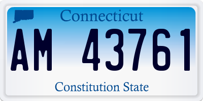 CT license plate AM43761