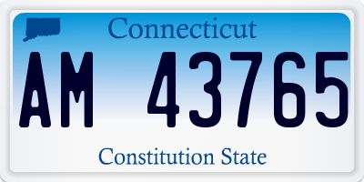 CT license plate AM43765