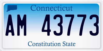 CT license plate AM43773