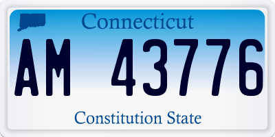 CT license plate AM43776