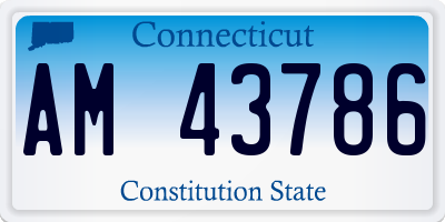 CT license plate AM43786