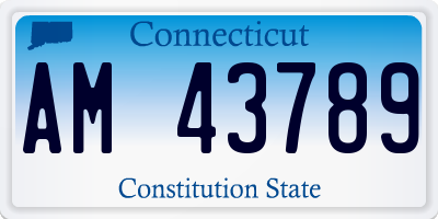 CT license plate AM43789