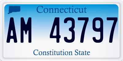CT license plate AM43797