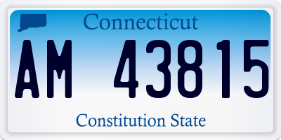 CT license plate AM43815