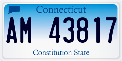 CT license plate AM43817