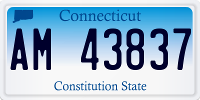 CT license plate AM43837