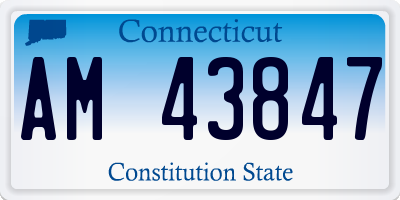 CT license plate AM43847