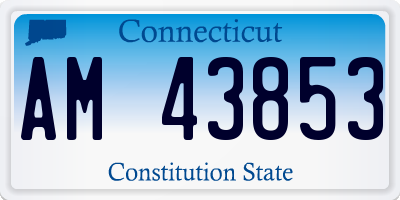 CT license plate AM43853