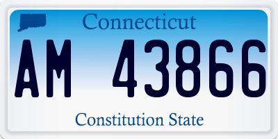 CT license plate AM43866