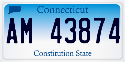 CT license plate AM43874