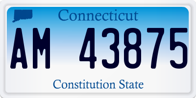 CT license plate AM43875