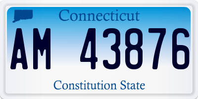 CT license plate AM43876