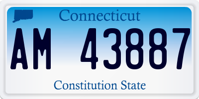 CT license plate AM43887