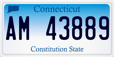 CT license plate AM43889