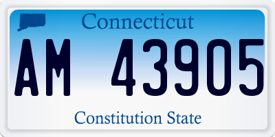 CT license plate AM43905