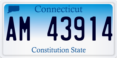 CT license plate AM43914