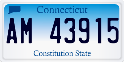 CT license plate AM43915