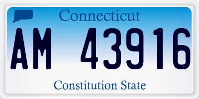 CT license plate AM43916