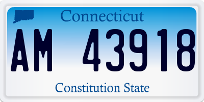 CT license plate AM43918