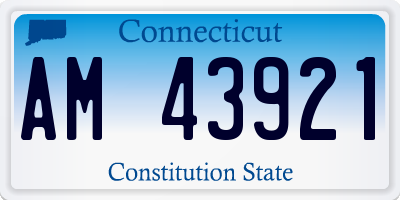 CT license plate AM43921