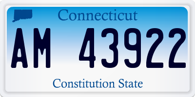 CT license plate AM43922