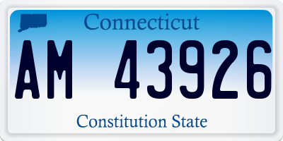 CT license plate AM43926