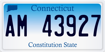 CT license plate AM43927