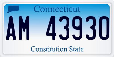 CT license plate AM43930