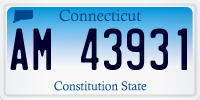 CT license plate AM43931
