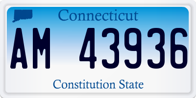 CT license plate AM43936