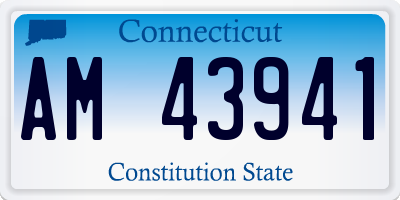 CT license plate AM43941