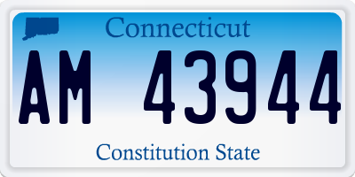 CT license plate AM43944