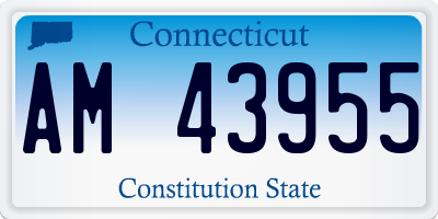 CT license plate AM43955