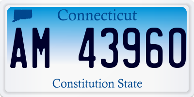 CT license plate AM43960