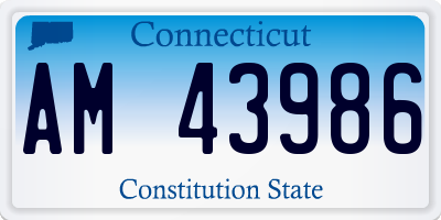 CT license plate AM43986