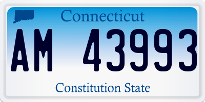 CT license plate AM43993