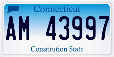 CT license plate AM43997